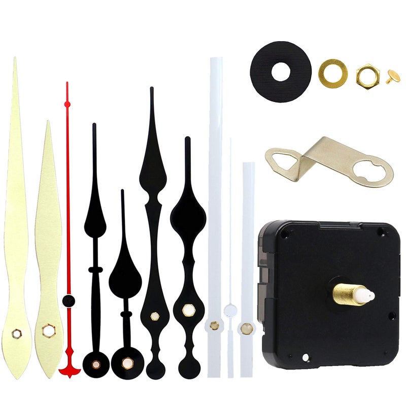 TIKROUND 12888 Quartz DIY Wall Clock Movement Mechanism Repair Parts Replacement Kit Sweep Silent Movement,13mm (1/2 Inch) Maximum Dial Thickness, 23mm (29/32 Inch) Total Shaft Length.(White Hand) - Image 1